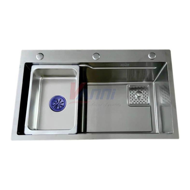 Chậu rửa inox nano vn-7546 xám