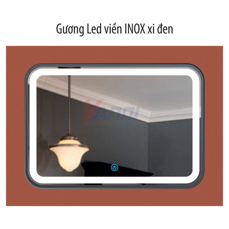 Gương led viền inox xì đen gvl‑04