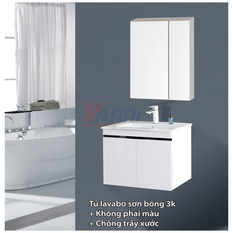 Tủ Lavabo 01 - sơn bóng 3k