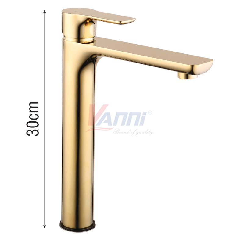 Vòi lavabo nóng lạnh cao mạ vàng vn-254c