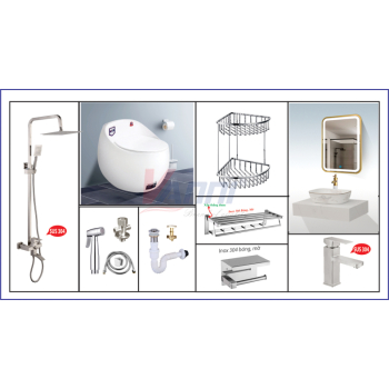 Bộ combo 12 món inox/vàng - 03