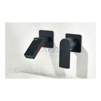 Vòi lavabo âm tường nóng lạnh đen VN-140D