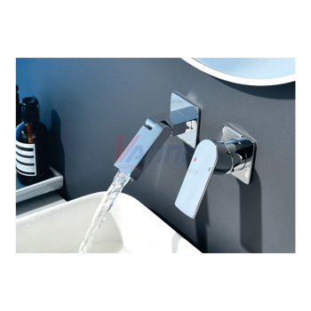 Vòi lavabo âm tường nóng lạnh mạ chrome VN-143